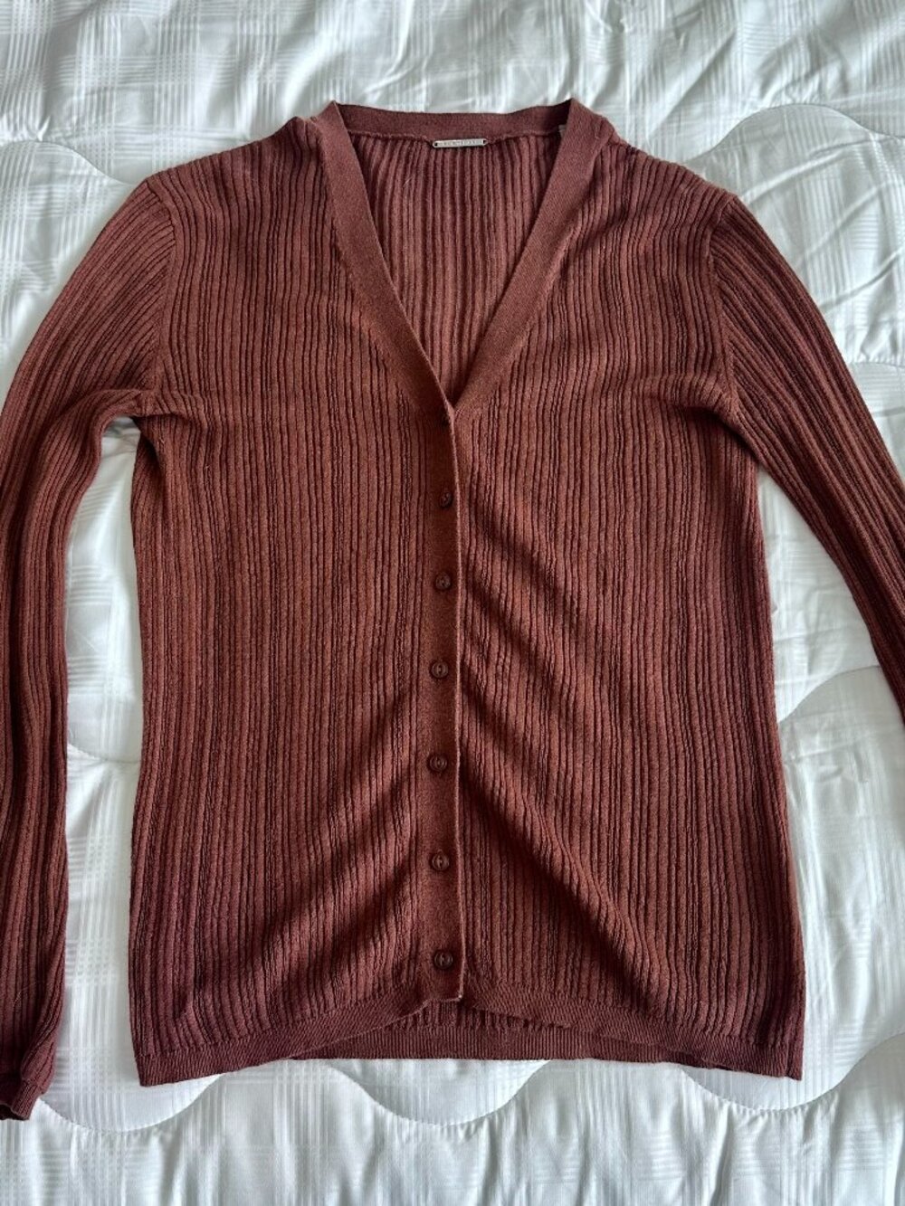 Elie Tahari Linen/Cotton Rib Cardigan